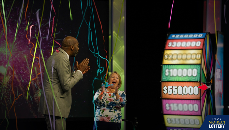 Lori Klug Wins $550,000 on Michigan Lottery’s The Big Spin Show